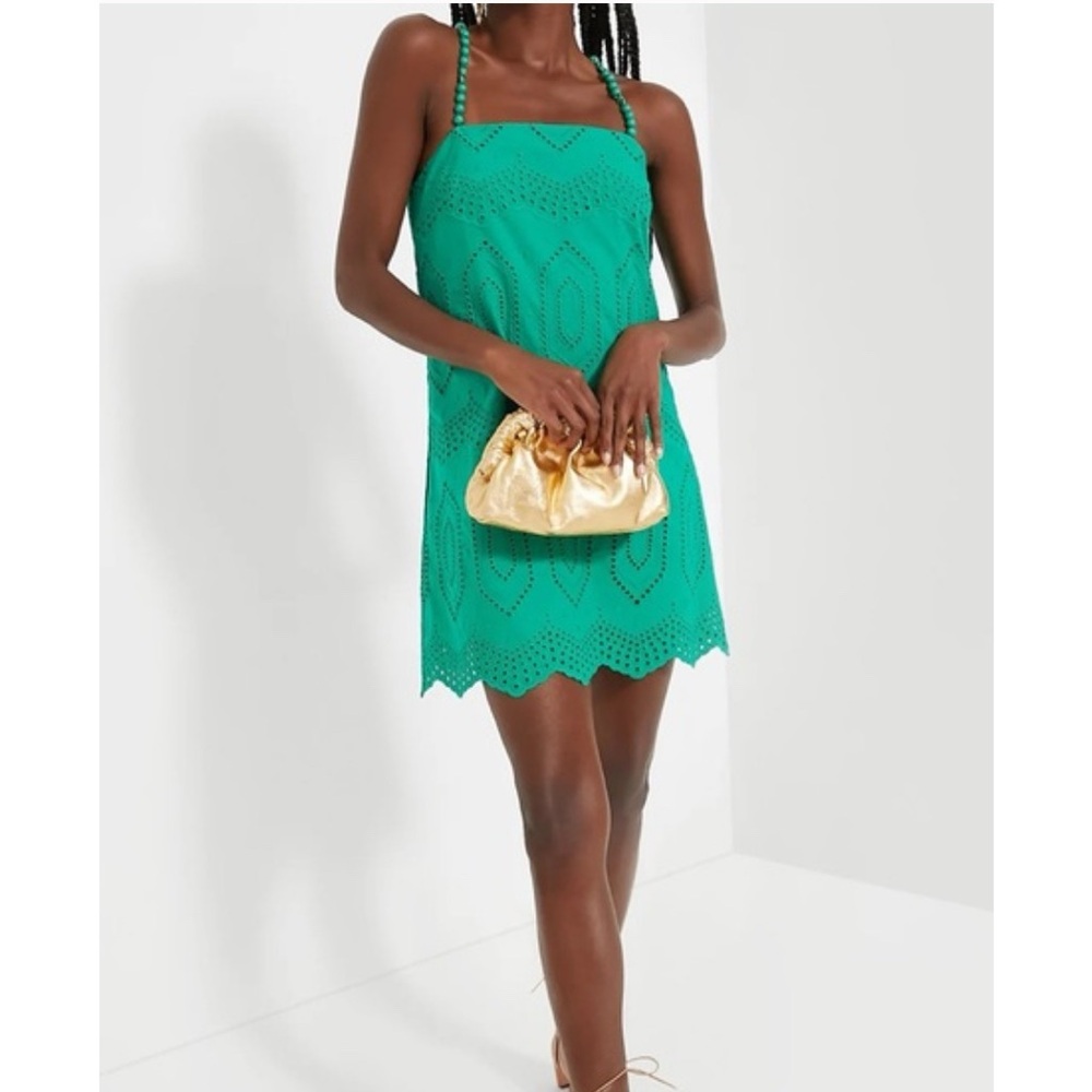HYACINTH HOUSE Green Eyelet Mini Ibiza Dress - Picture 2 of 9